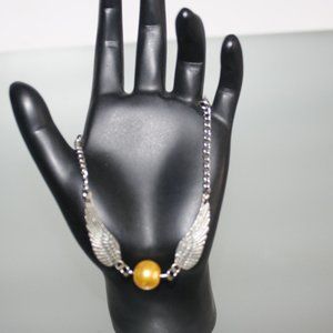 3/$15 Angel Wings & Yellow Pearl Bracelet Silver Women's Fashion Jewelry
